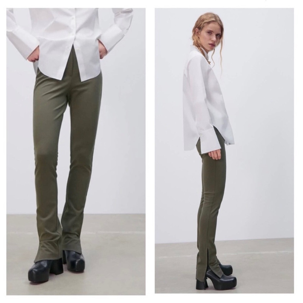 Zara Trousers With Split Hem